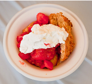 Strawberry short cake at Beacon Sloop Club Strawberry Festival