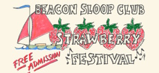 poster with strawberry festival details: June 11, pete and toshi seeger park